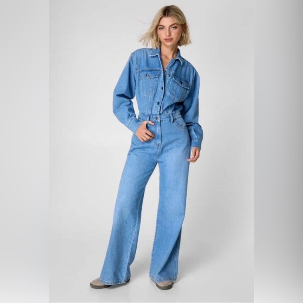NWT Nasty Gal The Denim Boiler suit Authentic Denim Size 4